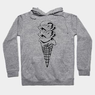 icecreaam in black and white Hoodie